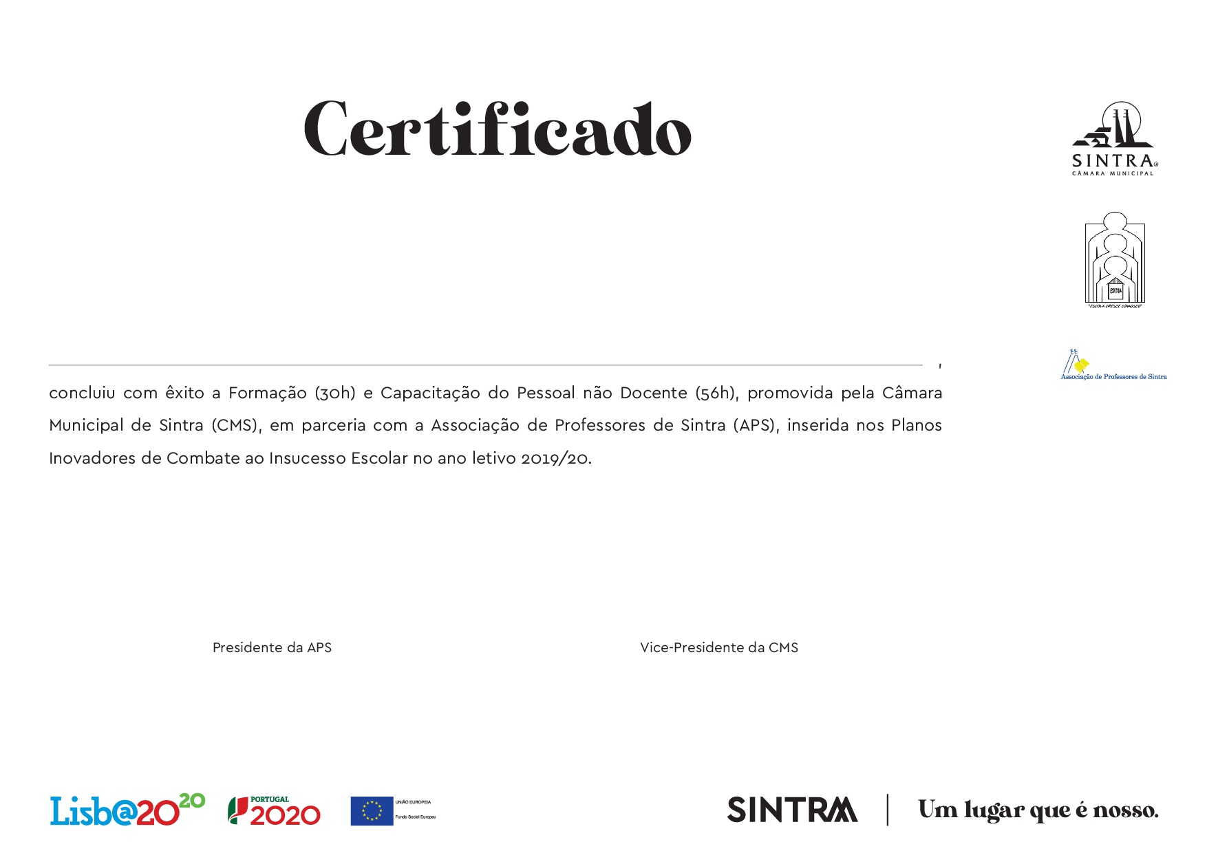 CERTIFICADOS A ESCOLA CRESCE CONNOSCO